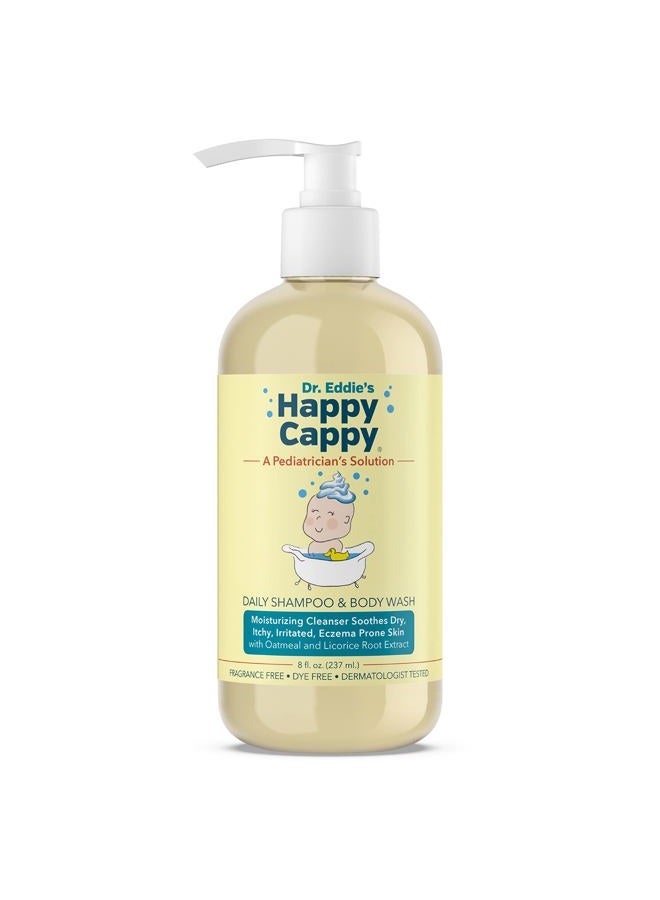 Happy Cappy Dr. Eddie's Daily Shampoo & Body Wash for Children, Soothes Dry, Itchy, Sensitive, Eczema Prone Skin, Dermatologist Tested, No Fragrance, No Dye, 8 Fl Oz - Image 1